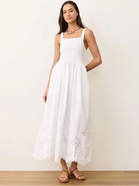 66. Marin Layer $198 Selene Eyelet Maxi Dress in white